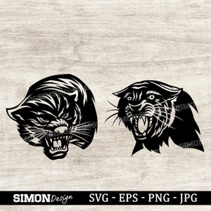 Panther SVG, Panther Clipart, Panther Cut Files For Silhouette, Panther Files for Cricut, Panther Vector, Stencil Svg, Dxf, Png, Eps Designs