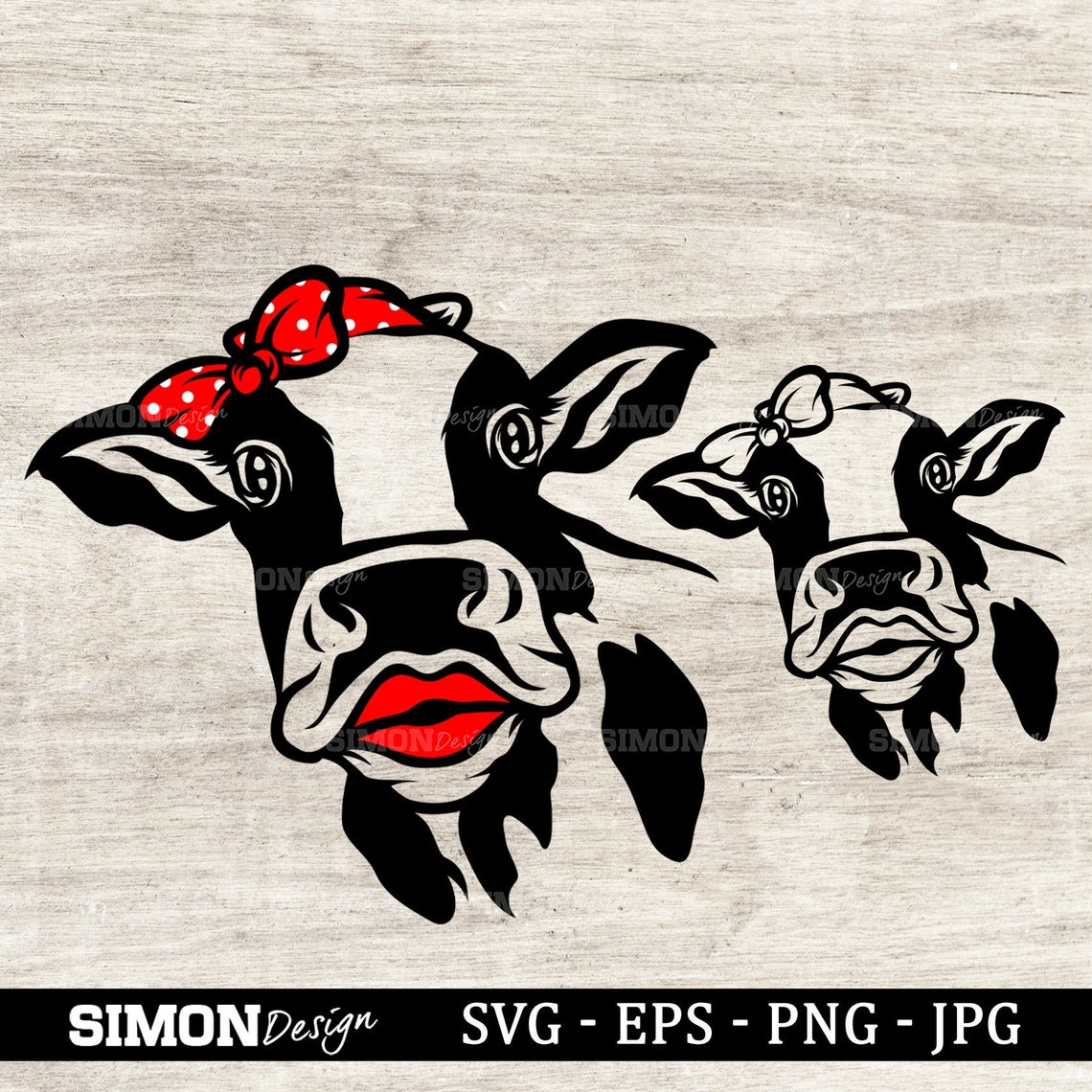 Cow kiss svg kiss cow svg kissing cow svg cow svg red lips Etsy