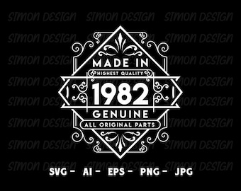 1982 SVG | 41st Birthday | Vintage 1982 PNG | Aged to Perfection | 41 ...