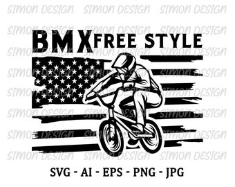 BMX Rider SVG, Clipart Vector Graphics (Digital Files)