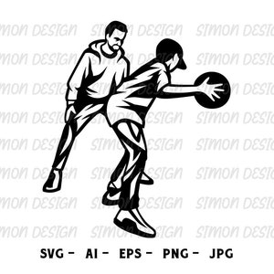 May include: Black and white illustration of two people playing a game of frisbee. One person is throwing the frisbee while the other person is reaching out to catch it.