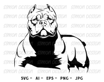 Pitbull Bully Dog Face Download Svg Png Hiking Pittie Dogs 