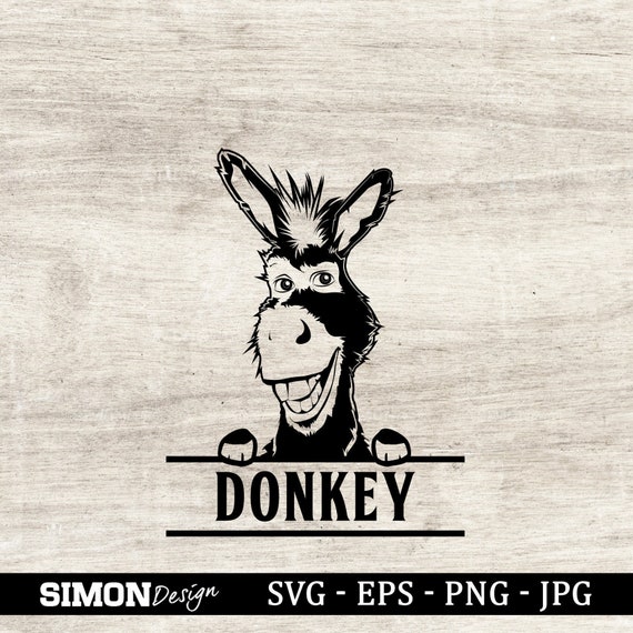 Donkey head donkey svg farm animal Silhouette and Cricut | Etsy