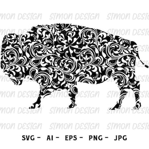 Buffalo Mandala Svg, Eps, Png, Jpg, cricut file, Instant download