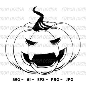 Pumpkin Svg, Halloween Pumpkin SVG, Halloween Scary Pumpkin SVG, Halloween decor svg, Jack o lantern Pumpkin svg, Happy Halloween Svg,