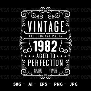 41st Birthday Svg | 41st Birthday Shirt | Vintage 1982 Svg | 1982 Aged to perfection | Aged to Perfection Svg | 40th Birthday Gift Idea
