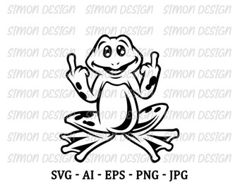 frog svg, cute frog svg, frog middle finger svg, f*ck you svg, Kids Children T-Shirt, animal svg, frog clipart, frog png