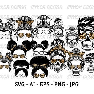 Afro Fam life Svg Bundle, Leopard Mom Life svg, family skull bundle, Mom Life Kid Life svg, Mega Bundle svg, Mom svg