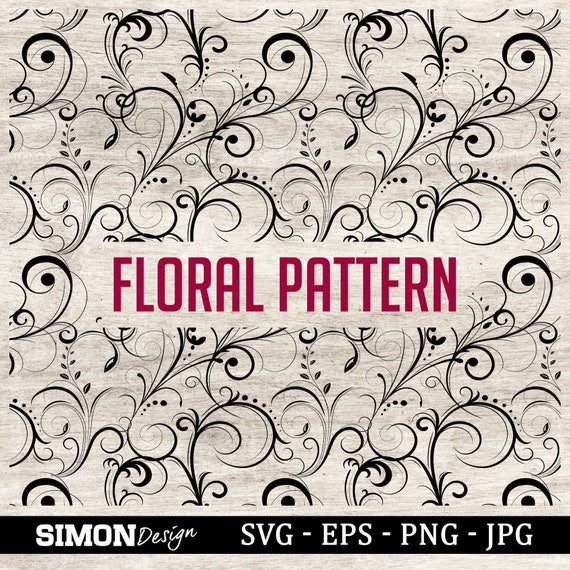 Download Seamless Floral Pattern Transparent Background Svg Png Etsy