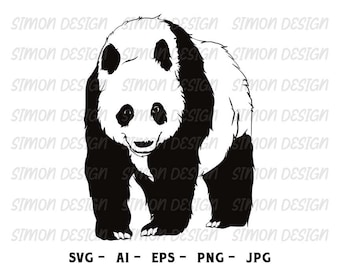 Panda Bear (svg, png, eps, jpg) Grafika wektorowa