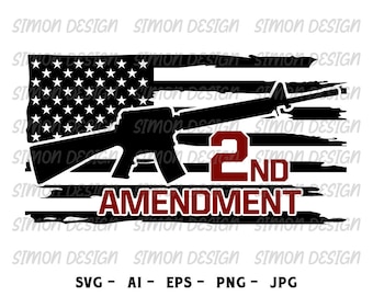 Bandiera degli Stati Uniti del 2° emendamento SVG / Clip Art dell'esercito patriottico (digitale)
