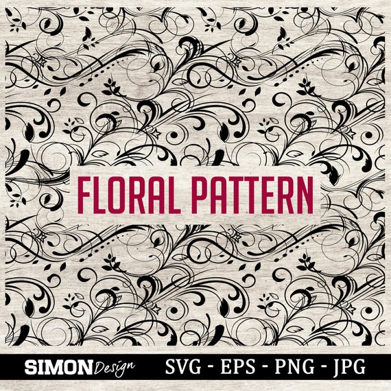 Download Seamless Floral Pattern Transparent Background Svg Png Etsy