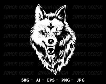 wolf svg, wolf vector, Silhouette and Cricut Files, Svg, Png, Eps and Jpg.