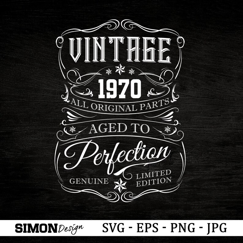 Download 50th Birthday Svg Vintage 1970 Svg Aged to perfection | Etsy