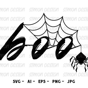 BOO SVG, halloween svg, Halloween shirt, spiderweb svg, spooky svg, spider svg, Halloween Decor svg, Boo Png