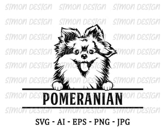 Pomeranian svg, dog svg, Dog Silhouette, Pomeranian clipart, Cricut Files, Svg, Png, Eps and Jpg, Instant Download
