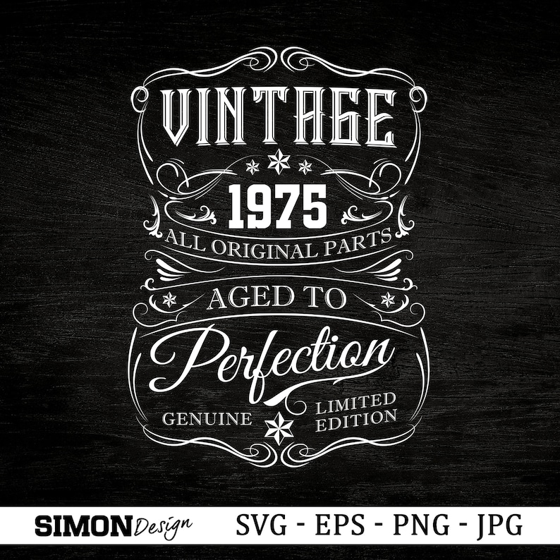 Download 45th Birthday Svg Vintage 1975 Svg Aged to perfection | Etsy