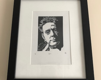 Handgedrucktes John Lydon Portrait, Punk Legend Art, A5