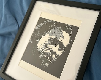 Charles Bukowski Portrait: Geschnitzte Dichter-Kunst