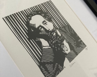Portret Charlesa Dickensa drukowany ręcznie: Autor Opowieści wigilijnej