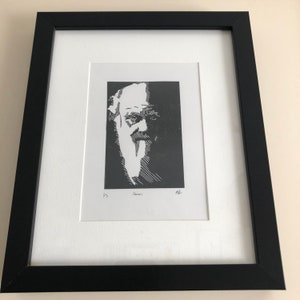 Hand carved portrait of Naturalist and great scientist Charles Darwin