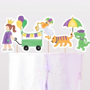 Adornos para tartas del desfile de Mardi Gras, fiesta de cumpleaños Second Line (imprimibles para hacer tú mismo)
