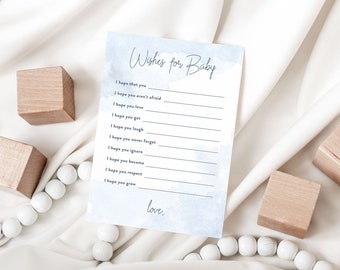 PRINTED Wishes for Baby, Baby Shower Game | Printed Cards 5x7"