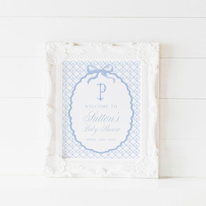 PRINTED Baby Boy Classic Monogram Baby Shower Welcome Sign | Printed Poster | Sizes: 8x10&quot;, 11x14&quot;, or 11x17&quot;