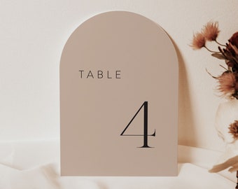 Arched Table Number Signs | Modern Arch Wedding Table Numbers Printed 5x7