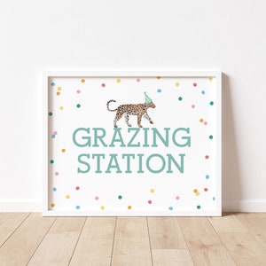 GRAZING STATION | Party Animals Printable Sign, Party Animals Theme Birthday Sign | Printable Signs 8x10&quot;