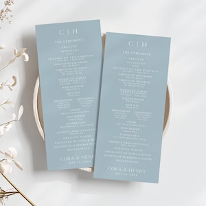 WEDDING PROGRAM | Custom Program Cards, Wedding Ceremony Program, Printed Wedding Program | Printed Cards 4&quot;x9&quot;