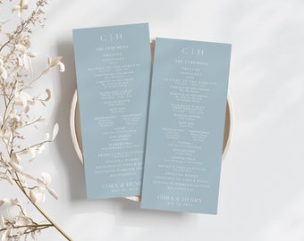 WEDDING PROGRAM | Custom Program Cards, Wedding Ceremony Program, Printed Wedding Program | Printed Cards 3.875"x9.25"