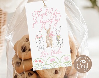 DIGITAL DOWNLOAD | Some Bunny Favor Tags, Spring Floral Birthday Favor Tags | 2" x 3.5" Tag | Printable DIY, Corjl, Instant Download