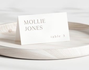 PRINTED Folded Wedding Place Card | Customizable Modern Wedding Name Cards | Folded Cards 3.5" x 2"