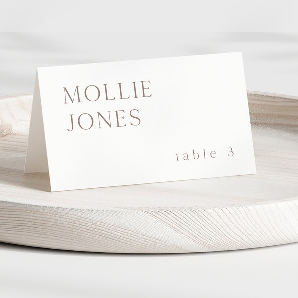 PRINTED Folded Wedding Place Card | Customizable Modern Wedding Name Cards | Folded Cards 3.5" x 2"
