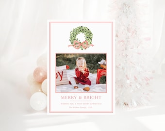 Classic Holiday Card | Holiday Card with Photo | Printable DIY or Printed Cards