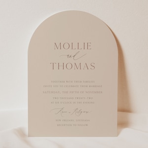 1 | Arched Minimal Wedding Invitation | Modern Arch Wedding Invitation Printed with Envelopes