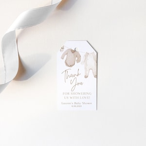 Favor Tags | Neutral Clothesline Baby Shower Favor Tags | Printable DIY or Printed Tags
