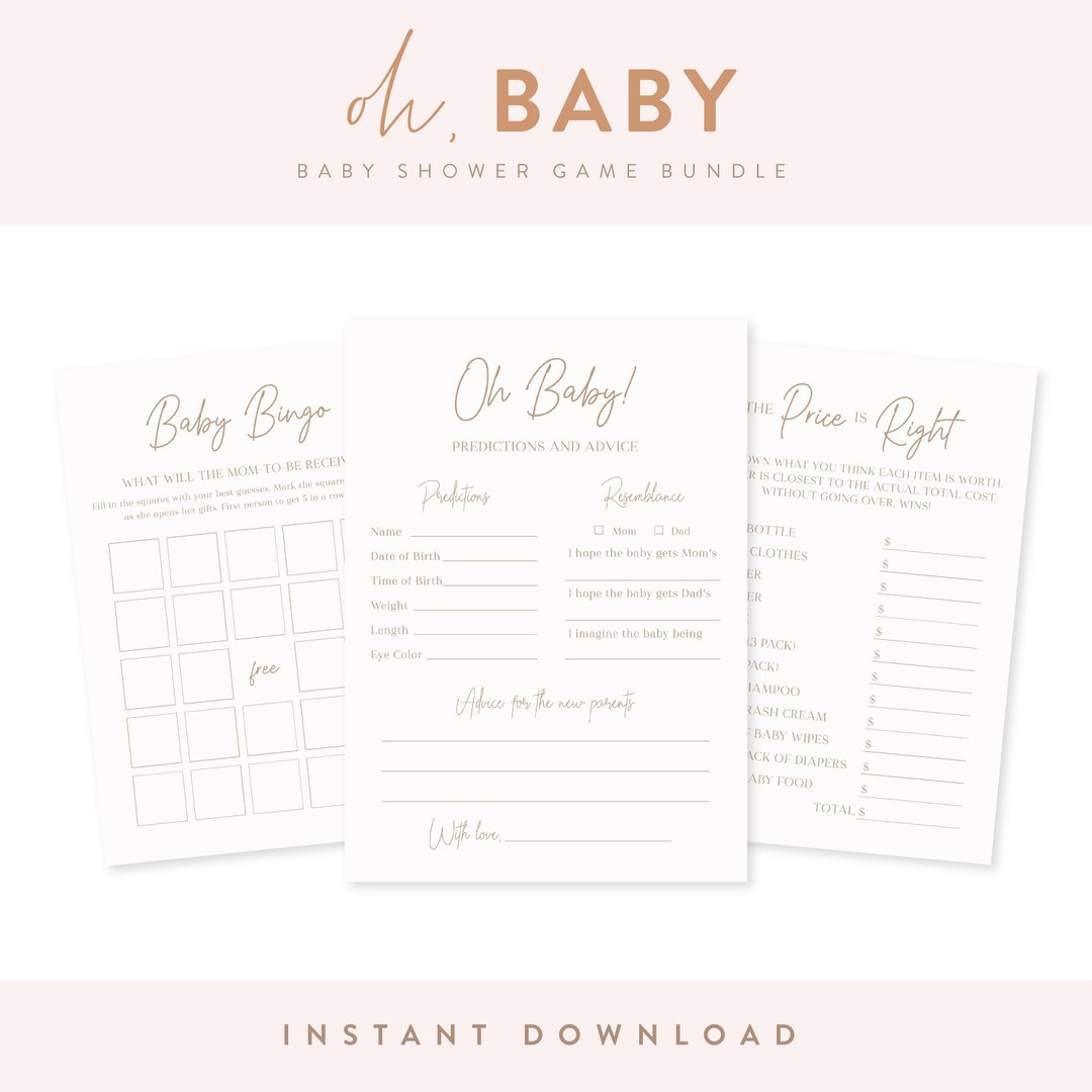 INSTANT DOWNLOAD Baby Shower Game Bundle Neutral Baby Shower Game instant-download-baby-shower-game-bundle-neutral-baby-shower-game
