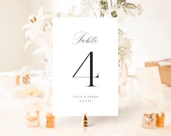 Custom Wedding Table Number Cards | Modern 5x7 Printed Cards