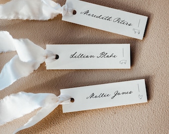 Vintage Wedding Place Cards | Slim Printed Name Cards