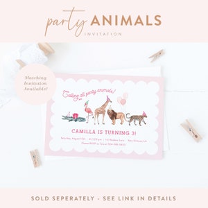Party Animals Birthday Cake Toppers, Cupcake Topper Kit | Printable DIY ...