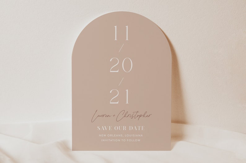 Arch Save the Date Cards Simple Wedding Arch Save the Dates Printed with Envelopes image 1