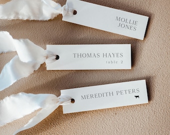 Printed Wedding Place Cards | Slim Modern Name Cards, Customizable