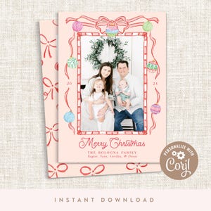 Festive Colorful Christmas Card | Digital Photo Holiday Card | Printable Template, Christmas Card | Instant Download, Printable, Corjl