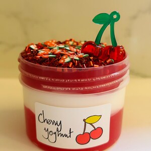 Yogur de cereza - Slime brillante/transparente imagen 7
