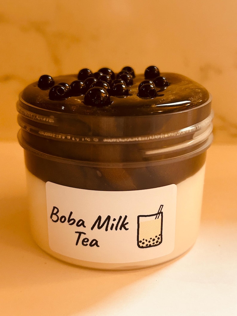 Boba Milk Tea - Glossy/Clear Slime image 12