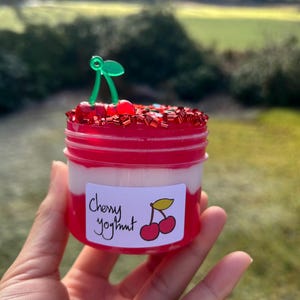Yogur de cereza - Slime brillante/transparente imagen 3