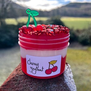 Yogur de cereza - Slime brillante/transparente imagen 6