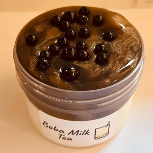 Boba Milk Tea - Glossy/Clear Slime image 11